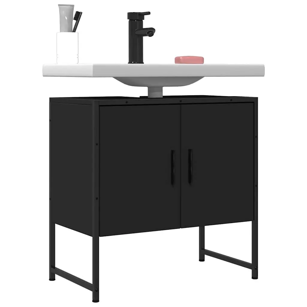 Bathroom Vanity Cabinet Engineered Wood 60x33x60cm Black