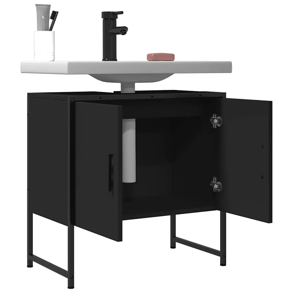 Bathroom Vanity Cabinet Engineered Wood 60x33x60cm Black