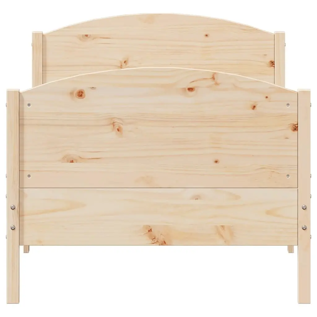 Solid Pine Wood Bed Frame 90x190 cm with Plywood Base