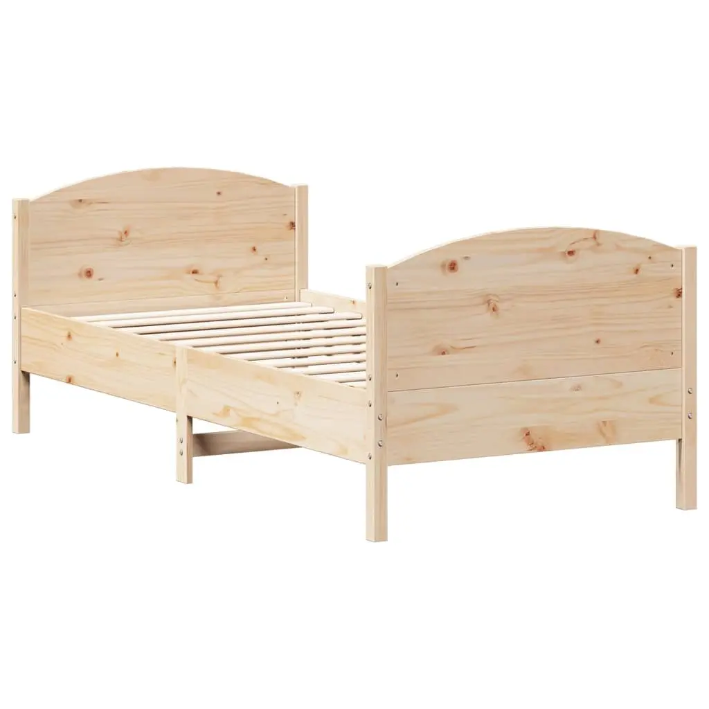 Solid Pine Wood Bed Frame 90x190 cm with Plywood Base