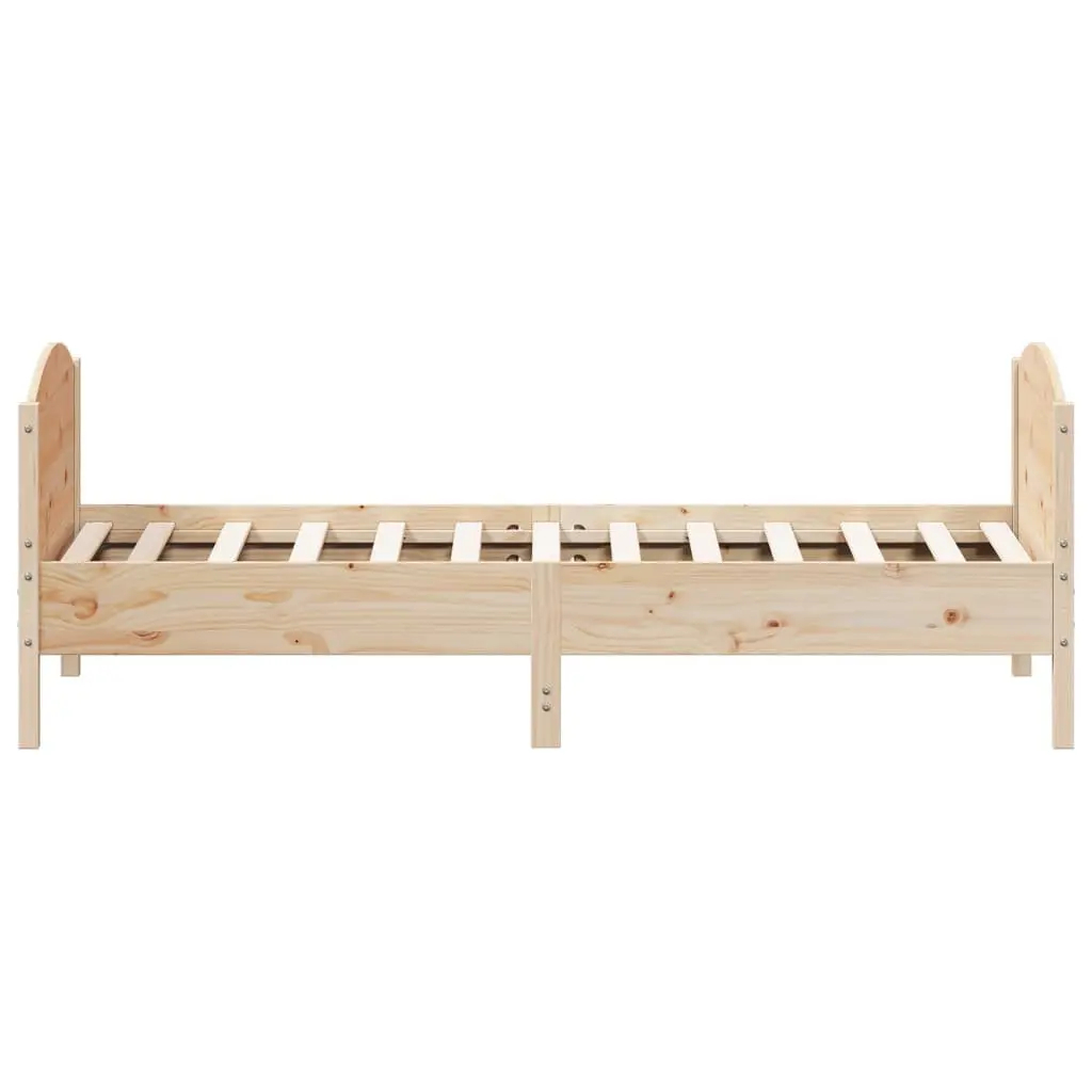 Solid Pine Wood Bed Frame 90x190 cm with Plywood Base