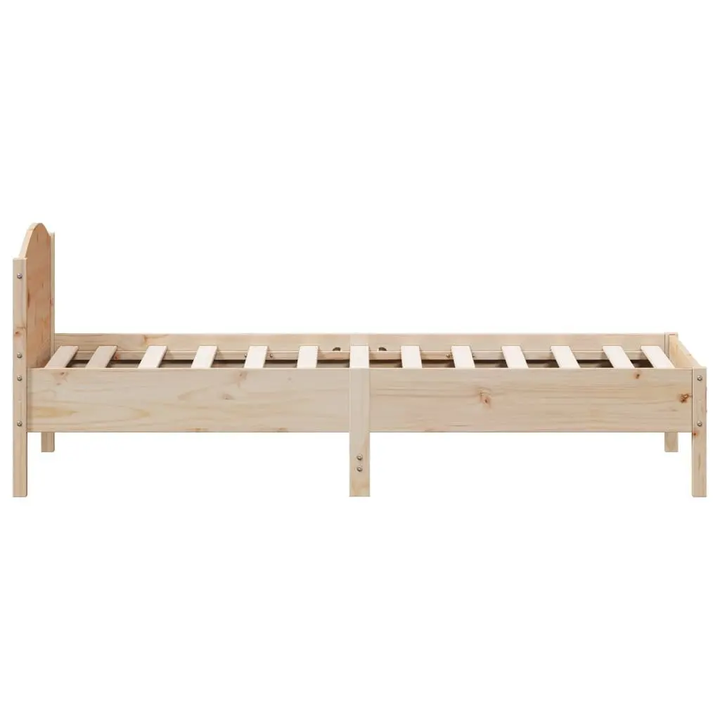 Solid Pine Wood Bed Frame with Supportive Headboard