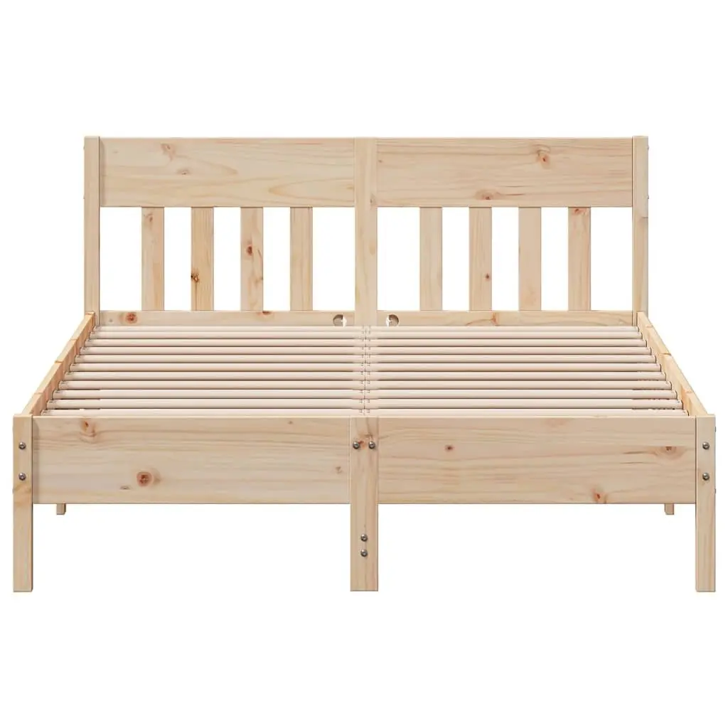 Solid Pine Wood Bed Frame 150x200 cm with Slatted Base