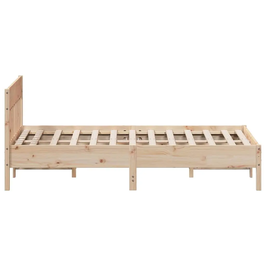 Solid Pine Wood Bed Frame 150x200 cm with Slatted Base
