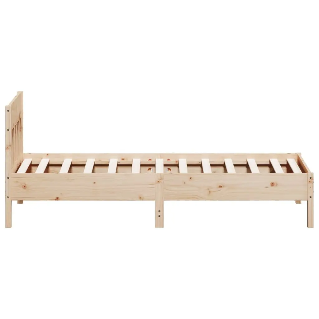 Solid Pine Wood Bed Frame 90x190 cm with Slatted Base
