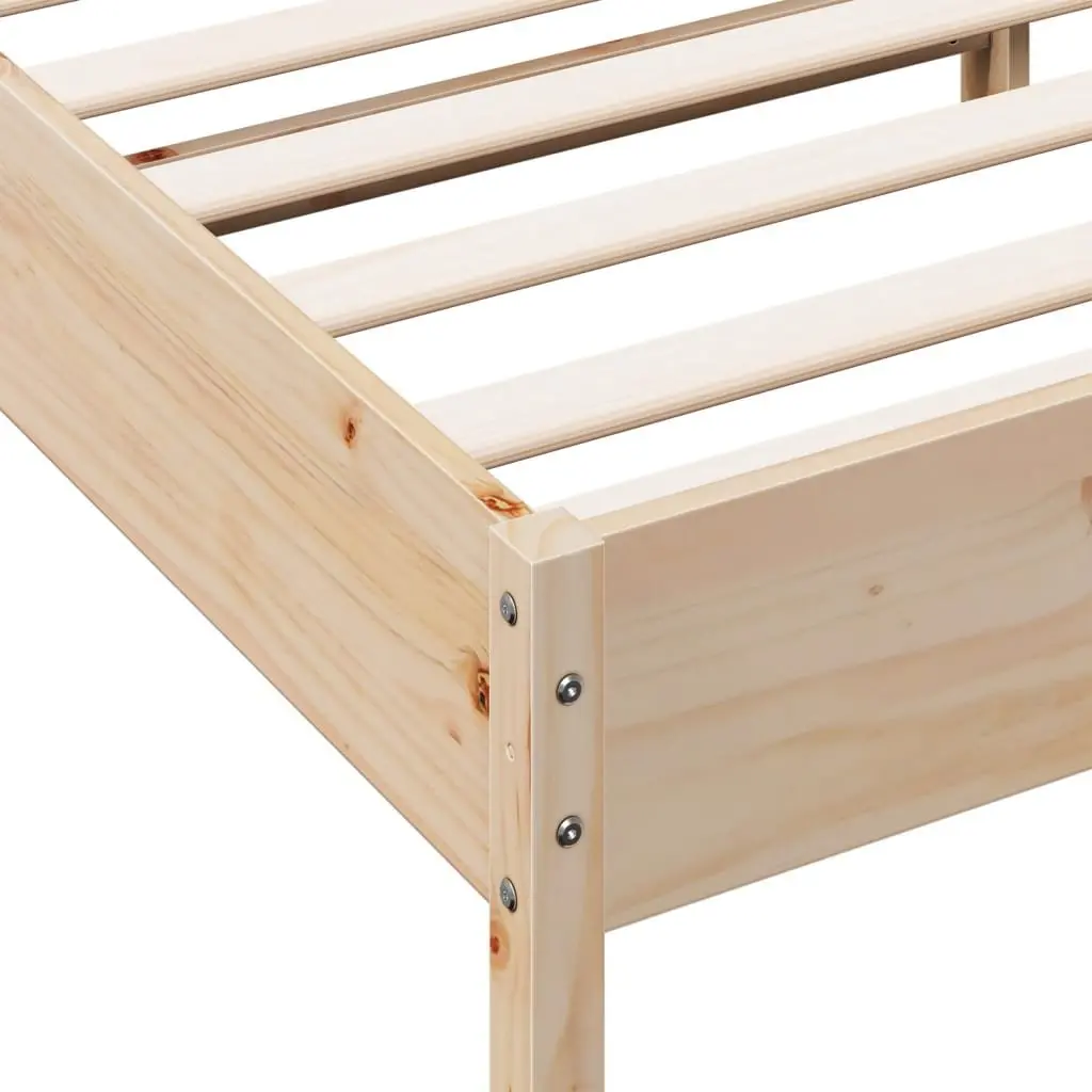 Solid Pine Wood Bed Frame 90x190 cm with Slatted Base