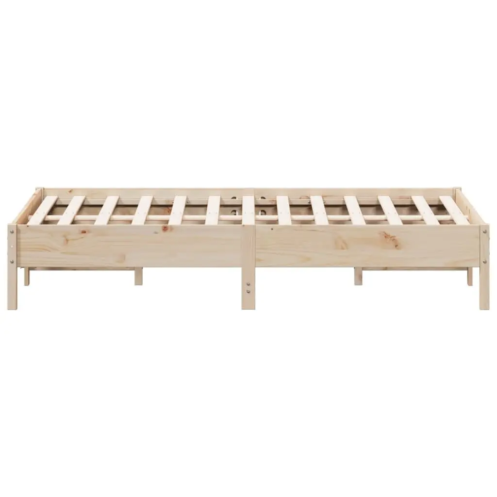 Solid Pine Wood Bed Frame 150x200 cm with Slatted Base