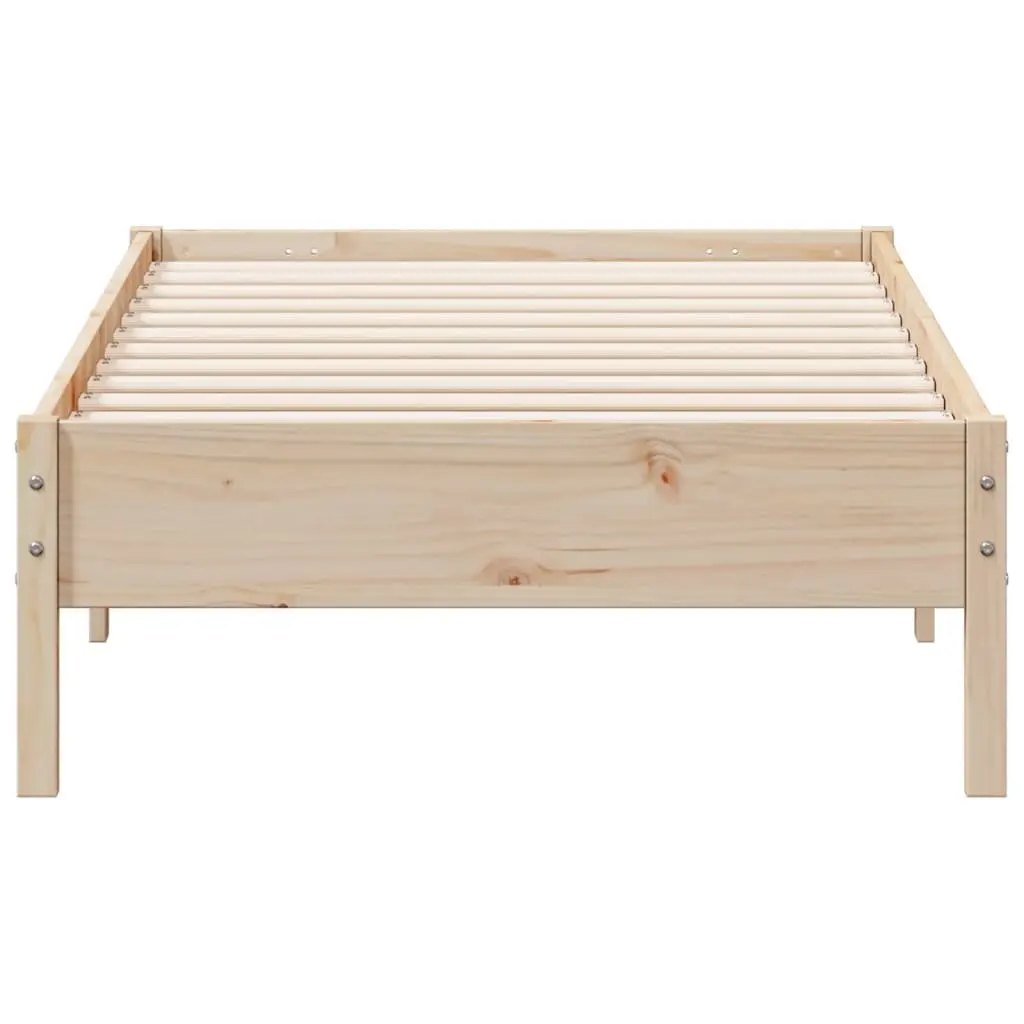 Solid Pine Wood Bed Frame 90x190 cm in Brown