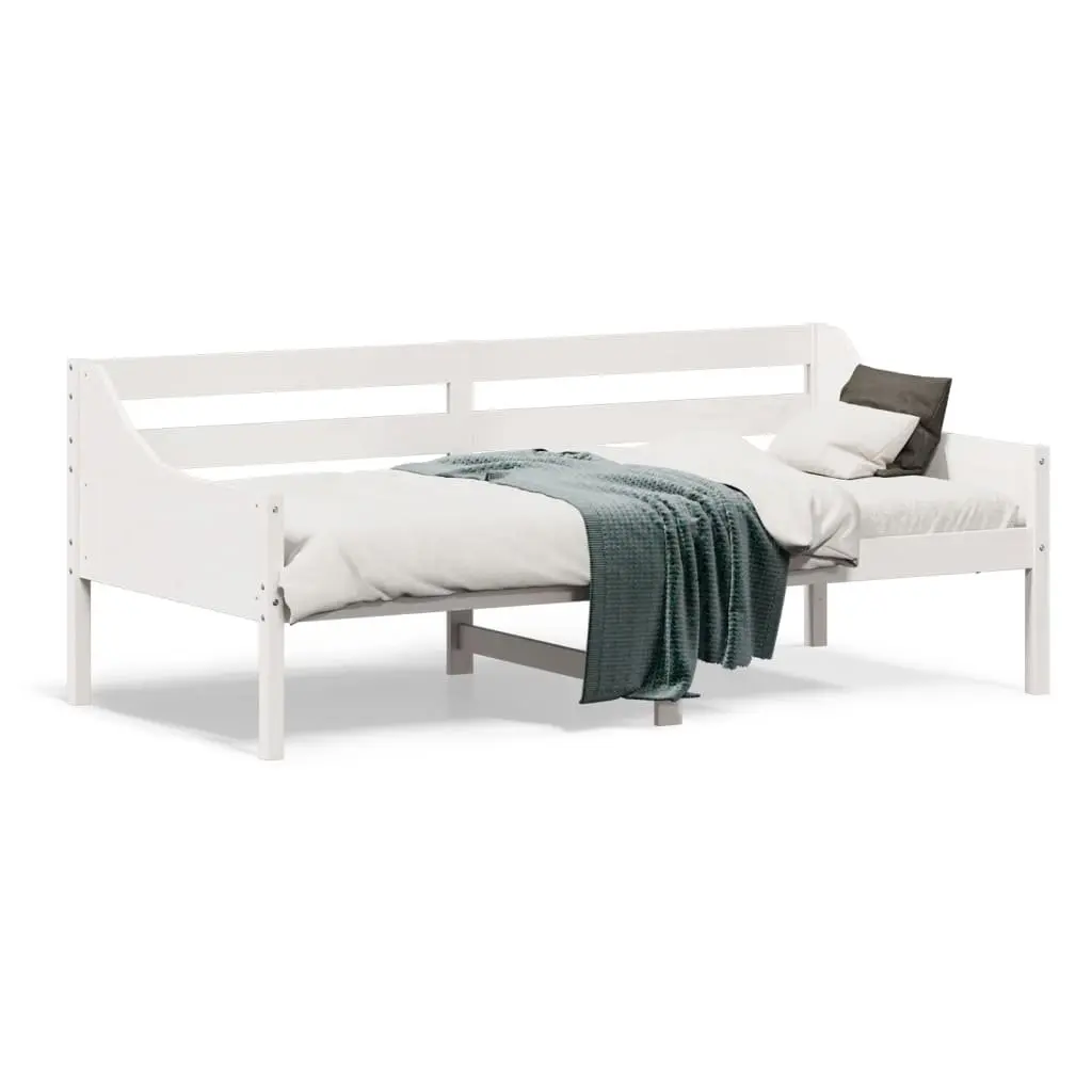 Solid Wood Pine Day Bed Frame in White 90x190 cm