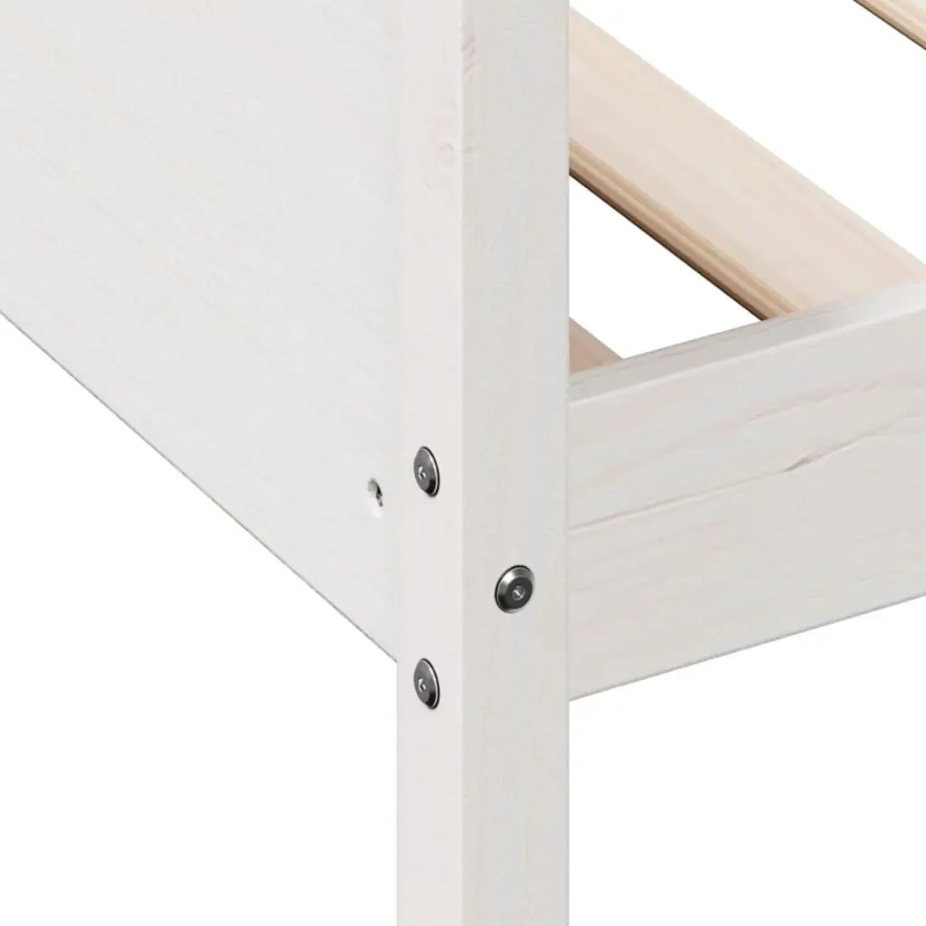 Solid Wood Pine Day Bed Frame in White 90x190 cm
