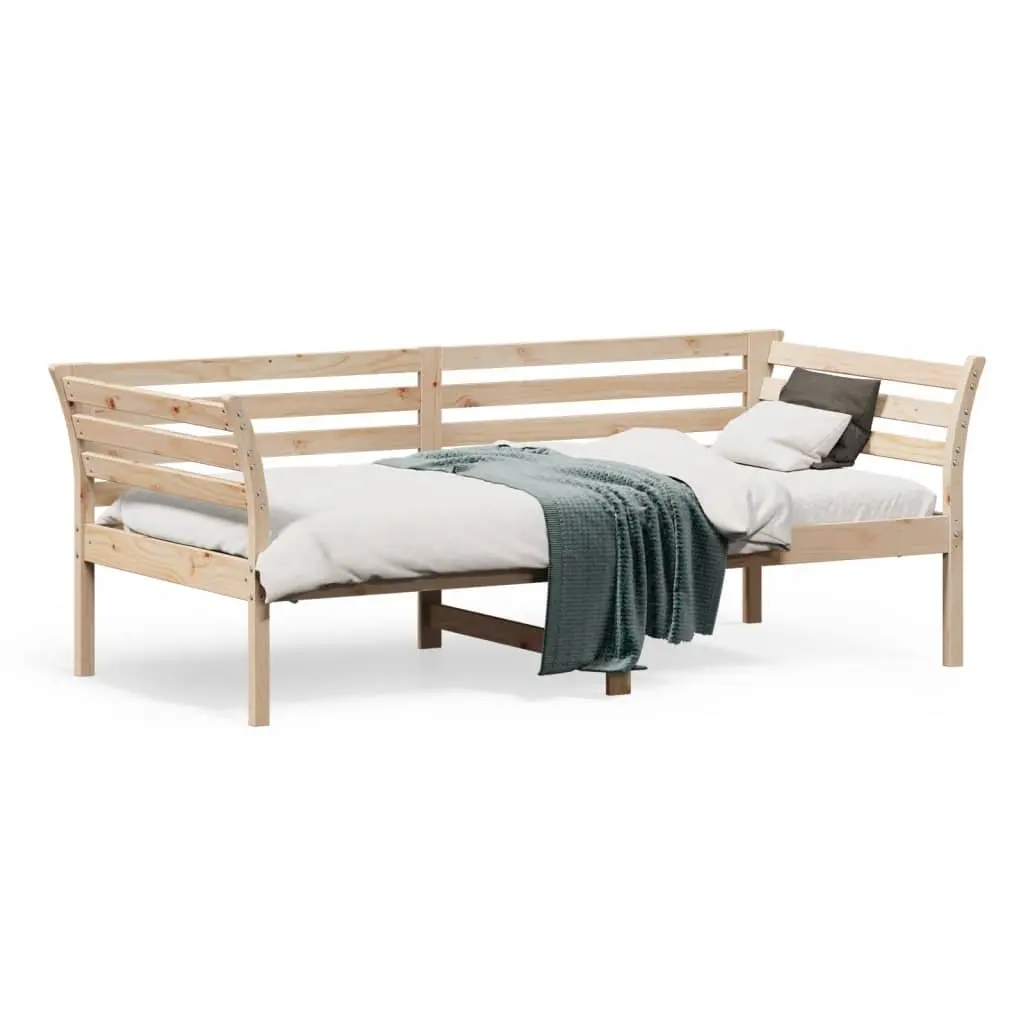 Solid Pine Wood Day Bed Frame 90x190 cm with Guardrails