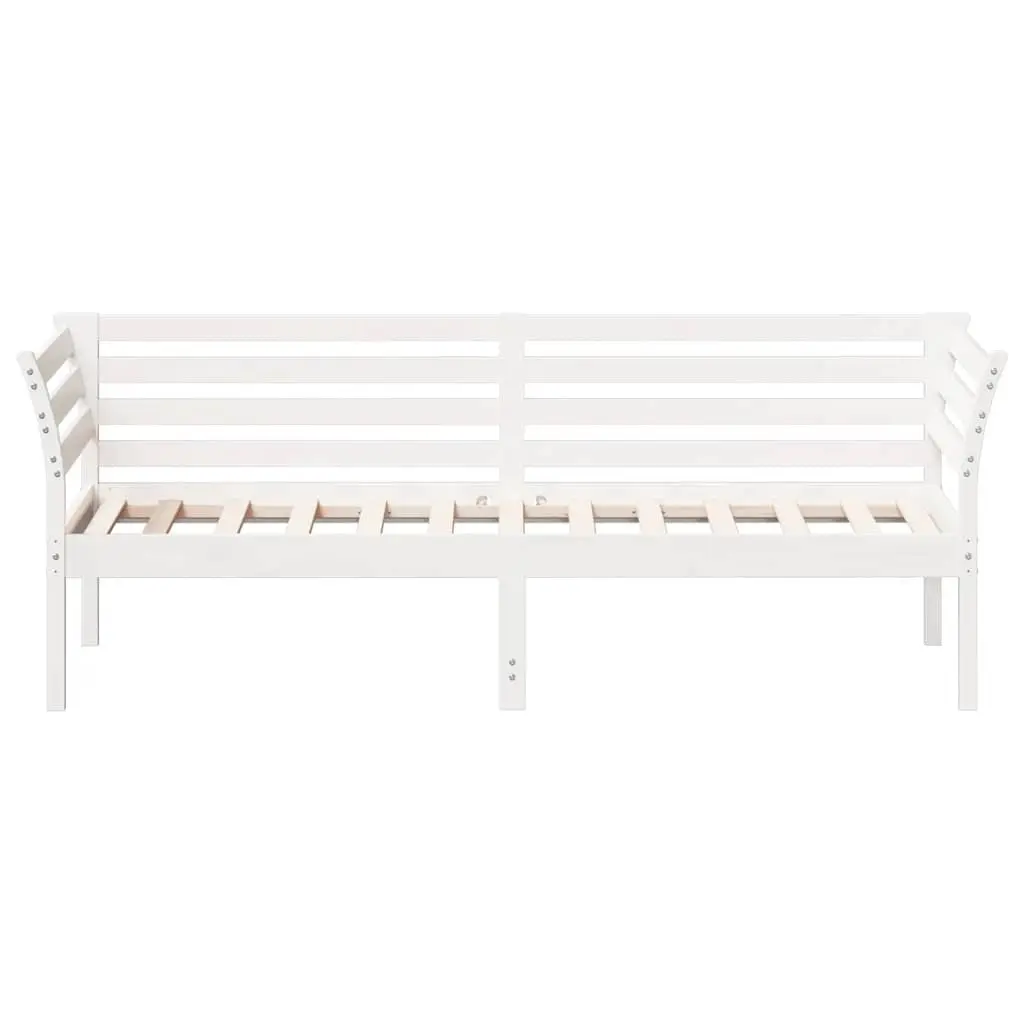 Solid Pine Wood Day Bed in White 90x190 cm with Guardrails
