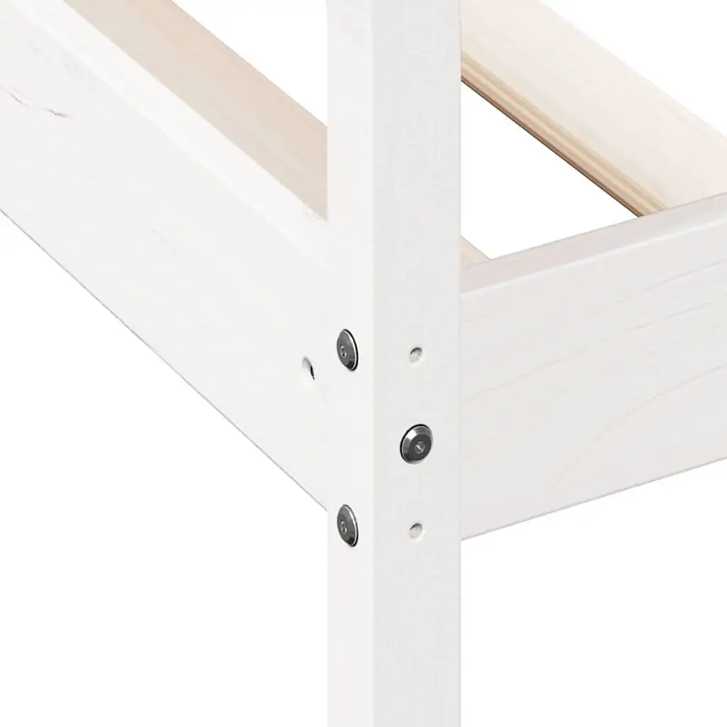 Solid Pine Wood Day Bed in White 90x190 cm with Guardrails
