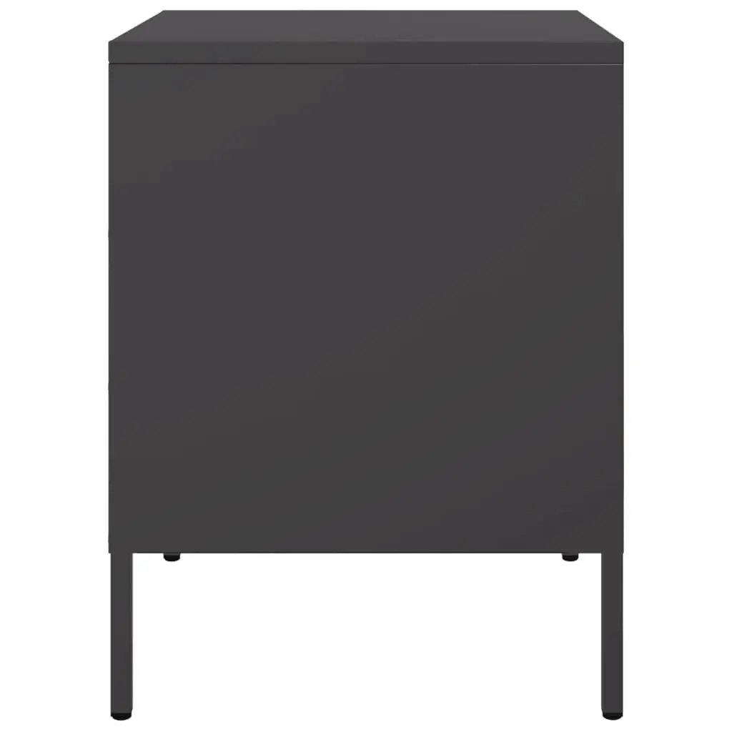 Bedside Cabinets Steel Black 2 Piece Industrial Nightstand Storage Side Table