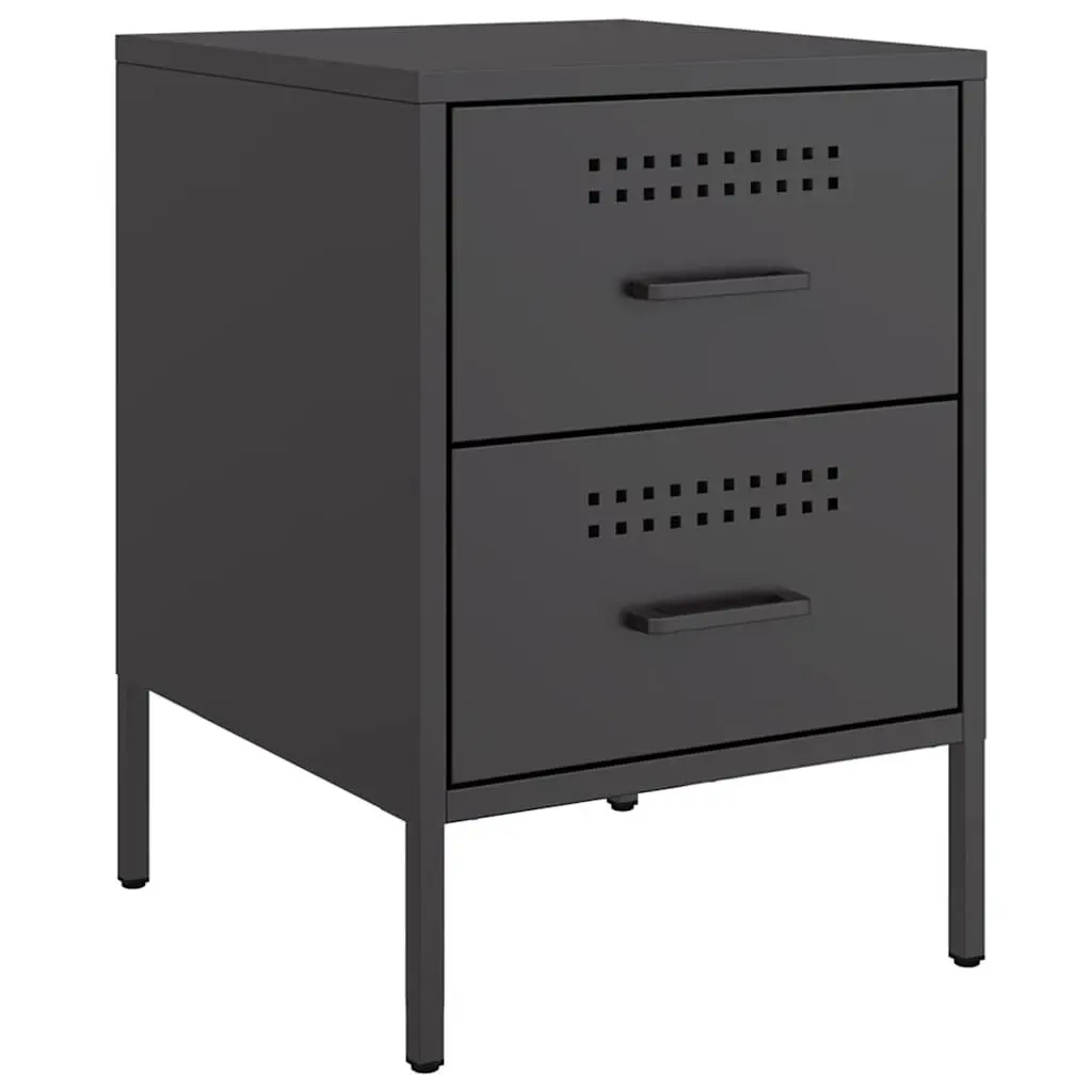 Industrial 2 Drawer Nightstand with Sturdy Steel Frame