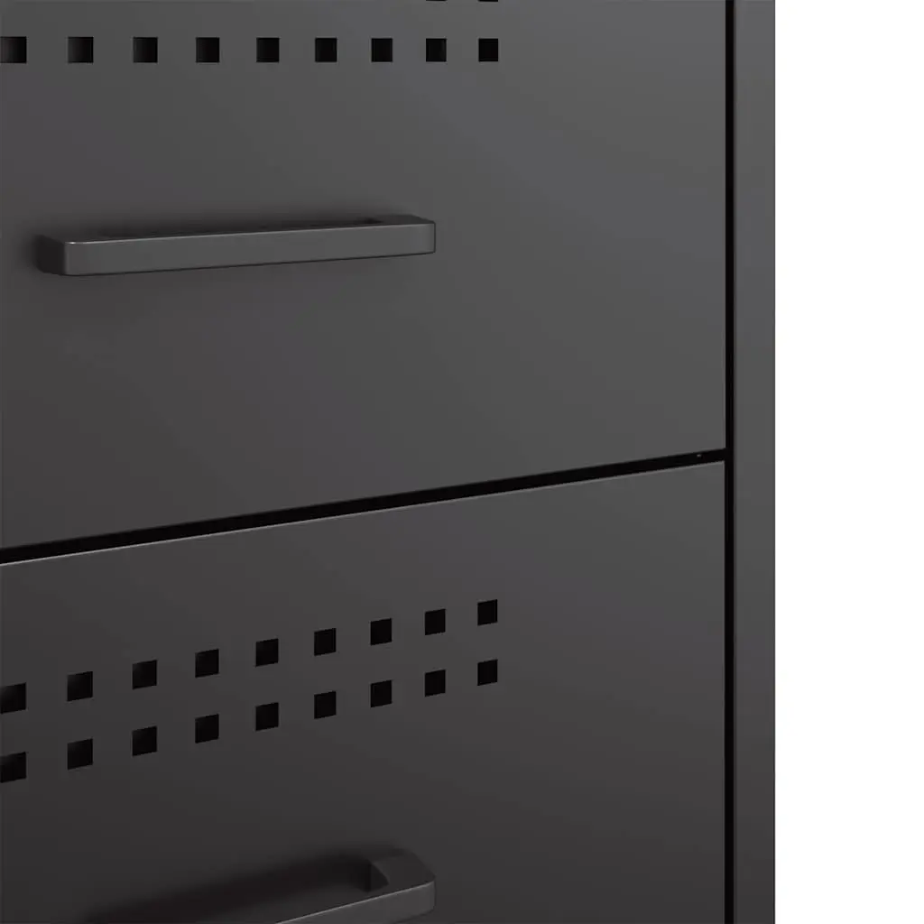 Industrial 2 Drawer Nightstand with Sturdy Steel Frame