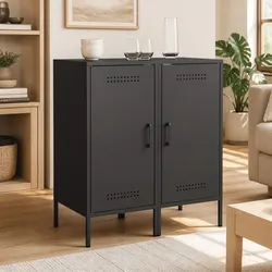 Sturdy Black Industrial Sideboards for Modern Storage