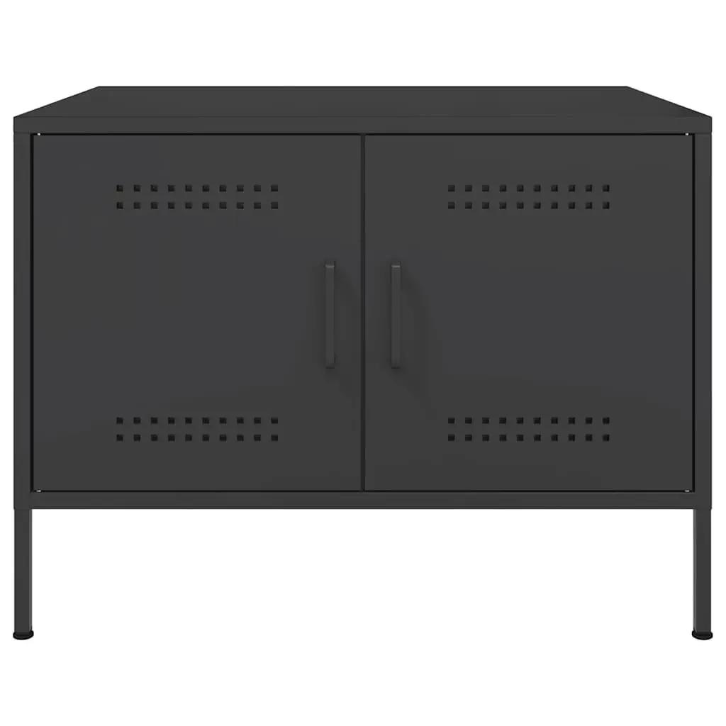 Industrial Coffee Table with Storage in Black