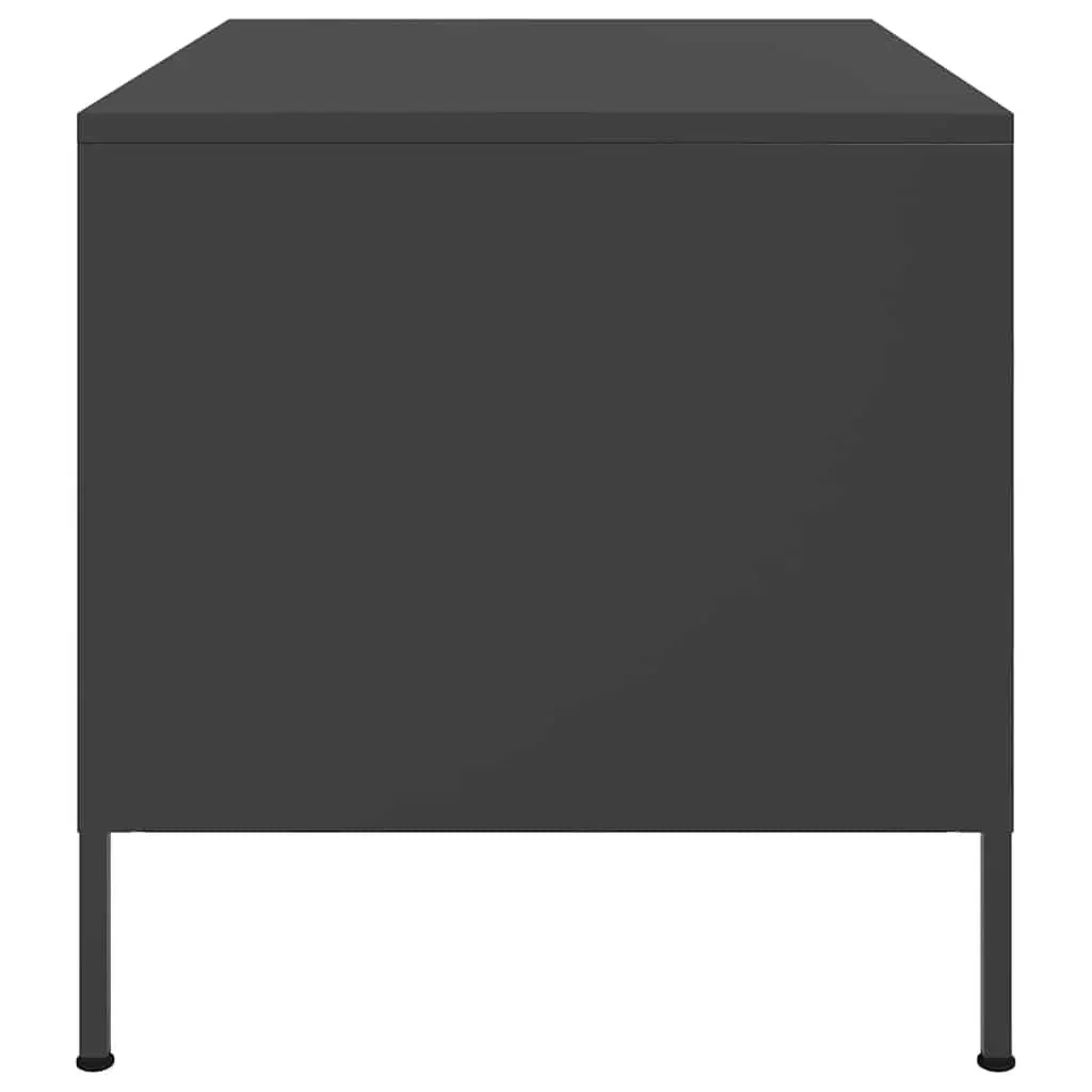 Industrial Coffee Table with Storage in Black