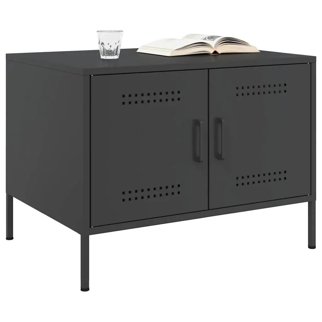 Industrial Coffee Table with Storage in Black
