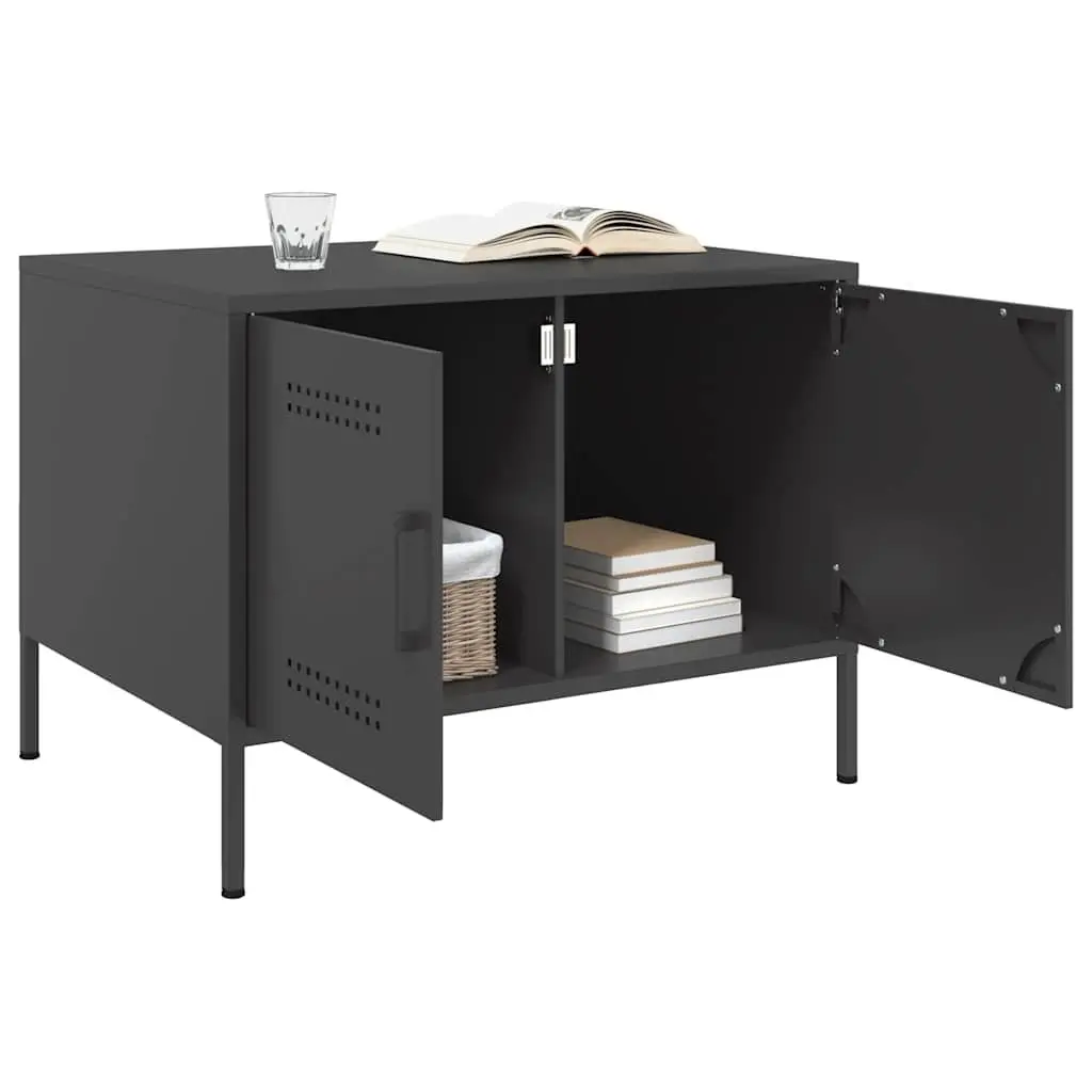 Industrial Coffee Table with Storage in Black