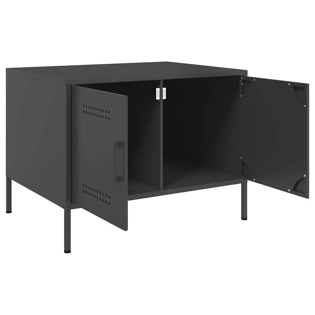 Industrial Coffee Table with Storage in Black