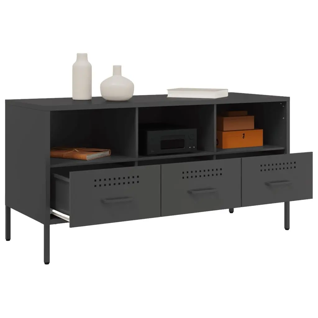 TV Cabinet Cold-Rolled Steel 100.5cm Black
