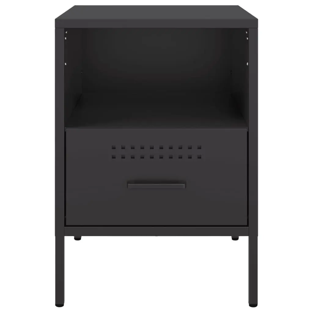 Bedside Tables Cold-rolled Steel 36x39x50.5cm Black 2 Piece