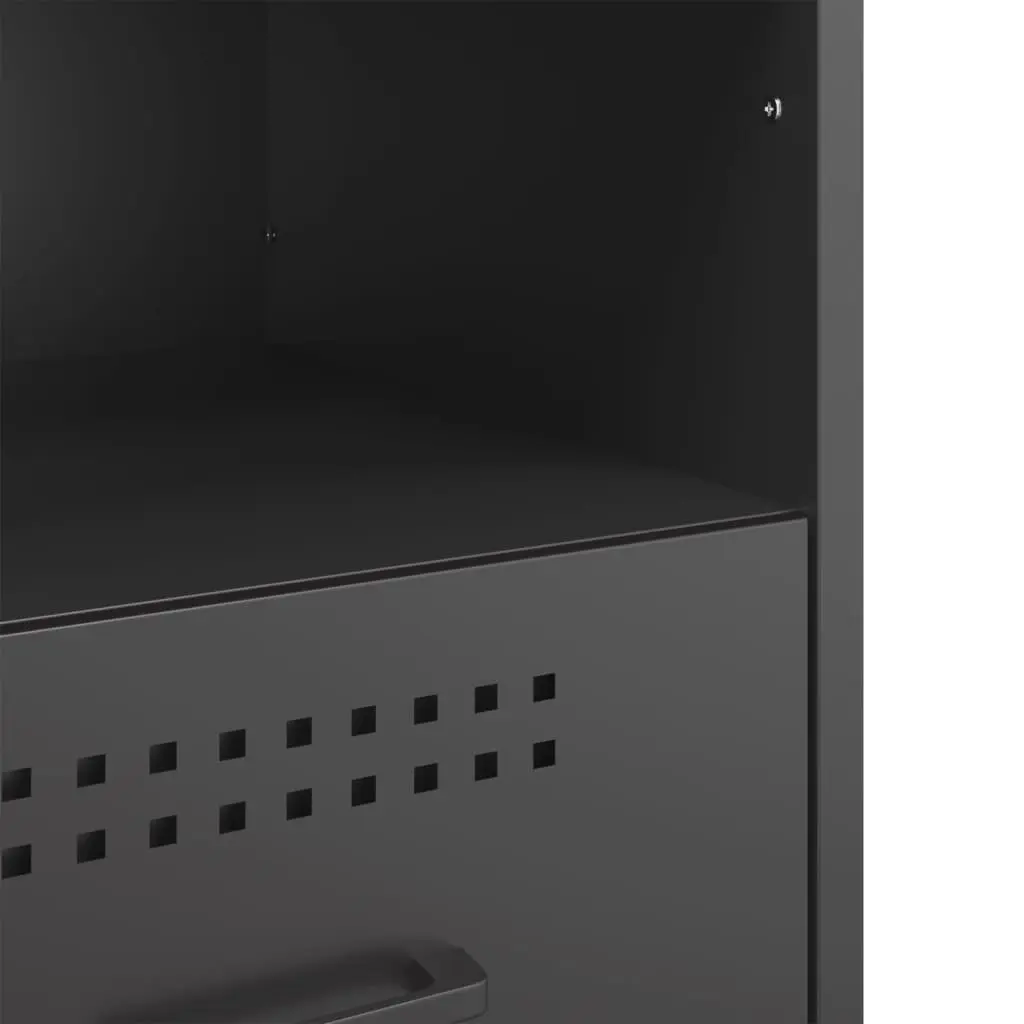 Bedside Tables Cold-rolled Steel 36x39x50.5cm Black 2 Piece