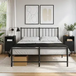 Industrial Style Black Bedside Cabinets 2 pcs 36x39x68 cm