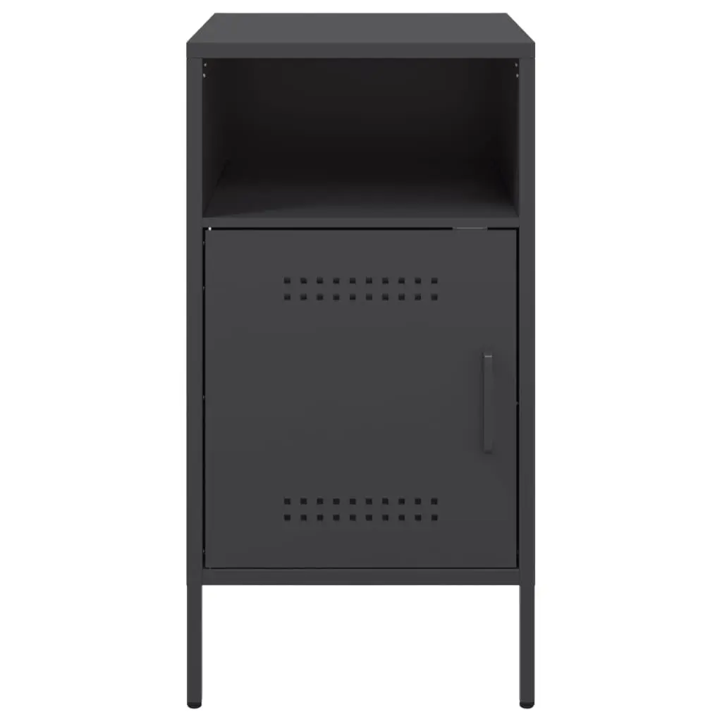 Bedside Cabinet Cold-rolled Steel 36x39x68 cm Black 2 Piece