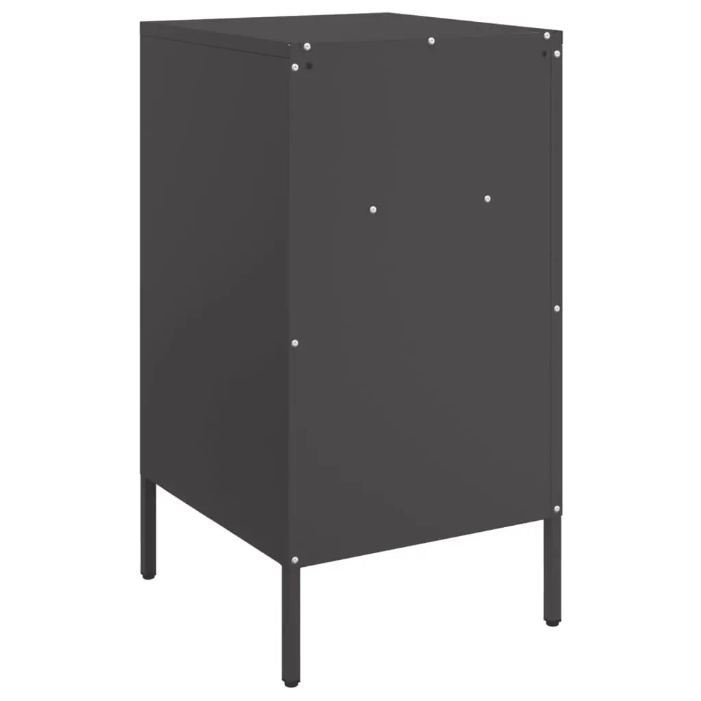 Bedside Cabinet Cold-rolled Steel 36x39x68 cm Black 2 Piece