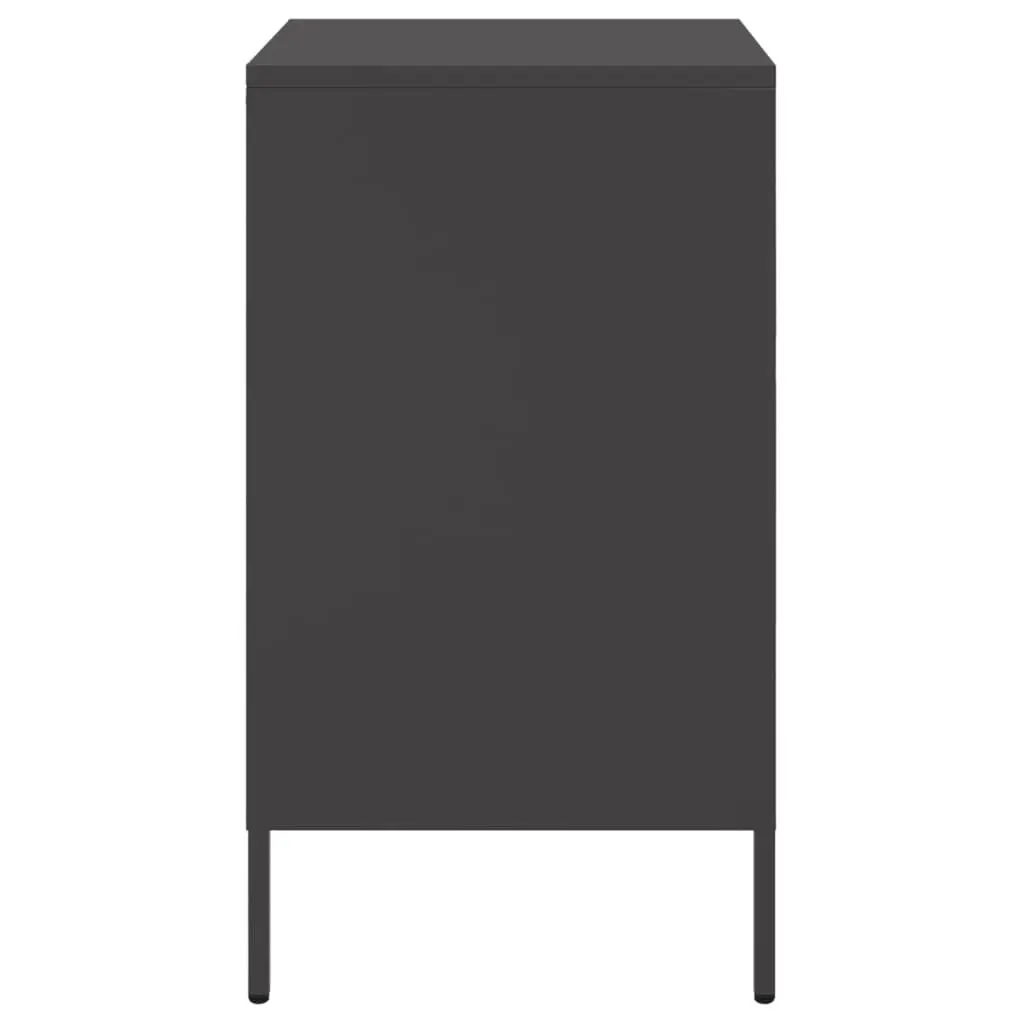 Bedside Cabinet Cold-rolled Steel 36x39x68 cm Black 2 Piece