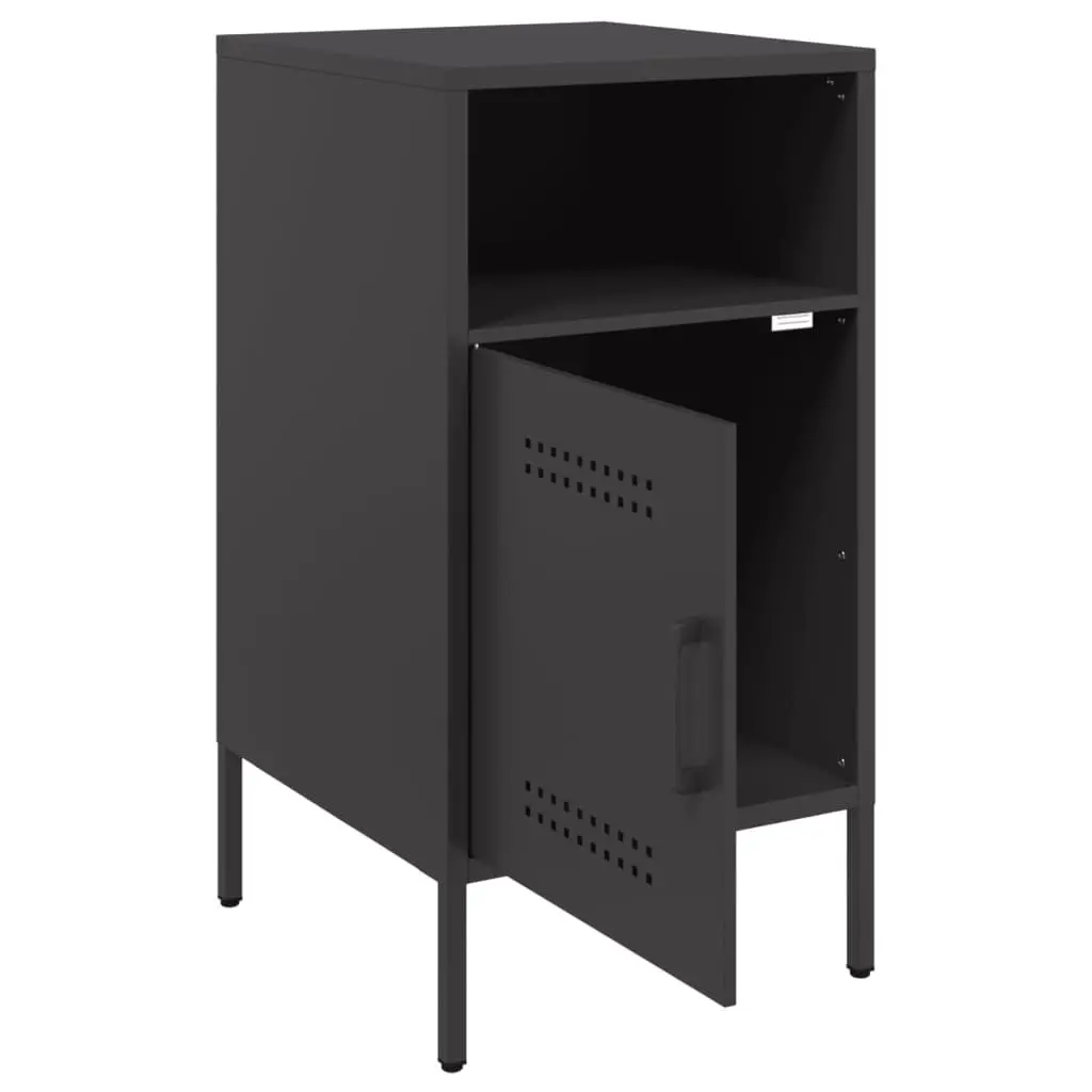 Bedside Cabinet Cold-rolled Steel 36x39x68 cm Black 2 Piece