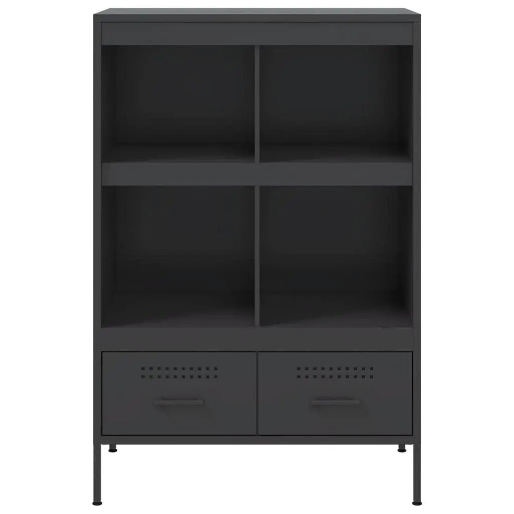 Highboard Cabinet Cold-rolled Steel 68x39x101.5cm Black