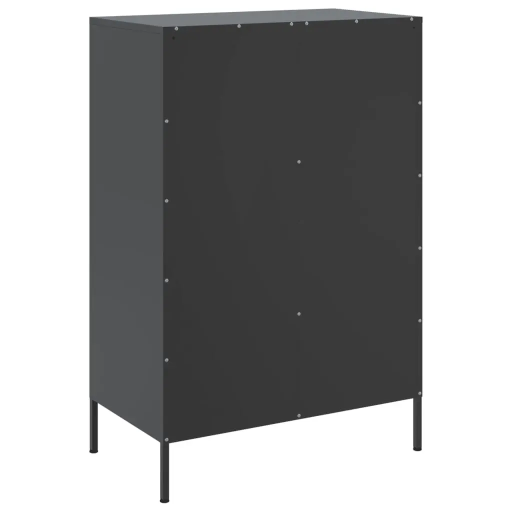 Highboard Cabinet Cold-rolled Steel 68x39x101.5cm Black