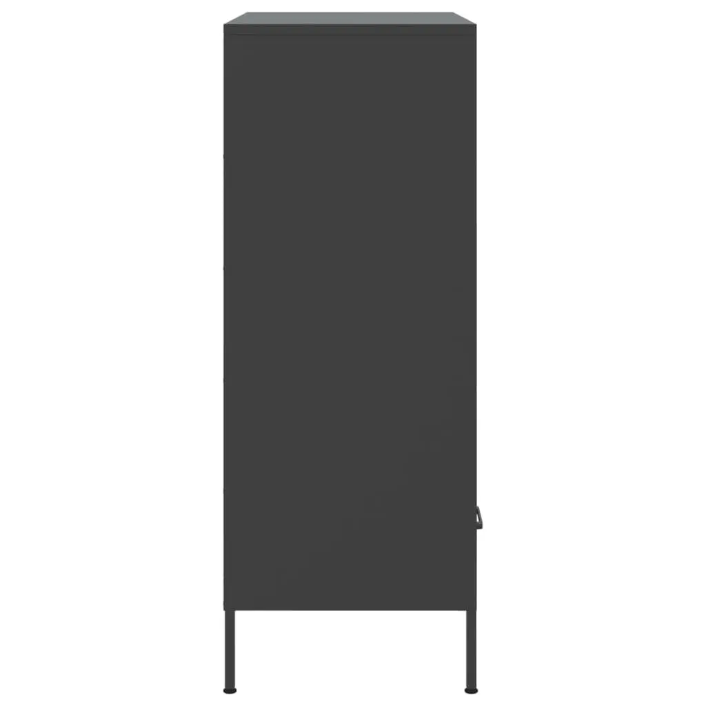 Highboard Cabinet Cold-rolled Steel 68x39x101.5cm Black
