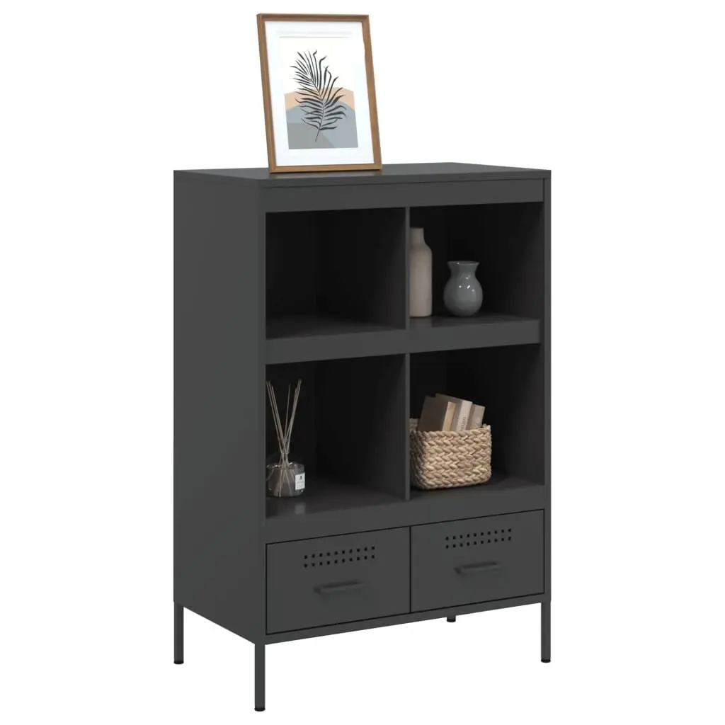 Highboard Cabinet Cold-rolled Steel 68x39x101.5cm Black