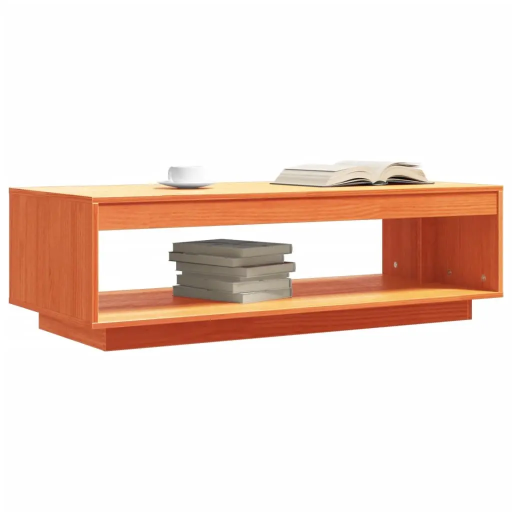 Solid Pine Wood Coffee Table with Storage
