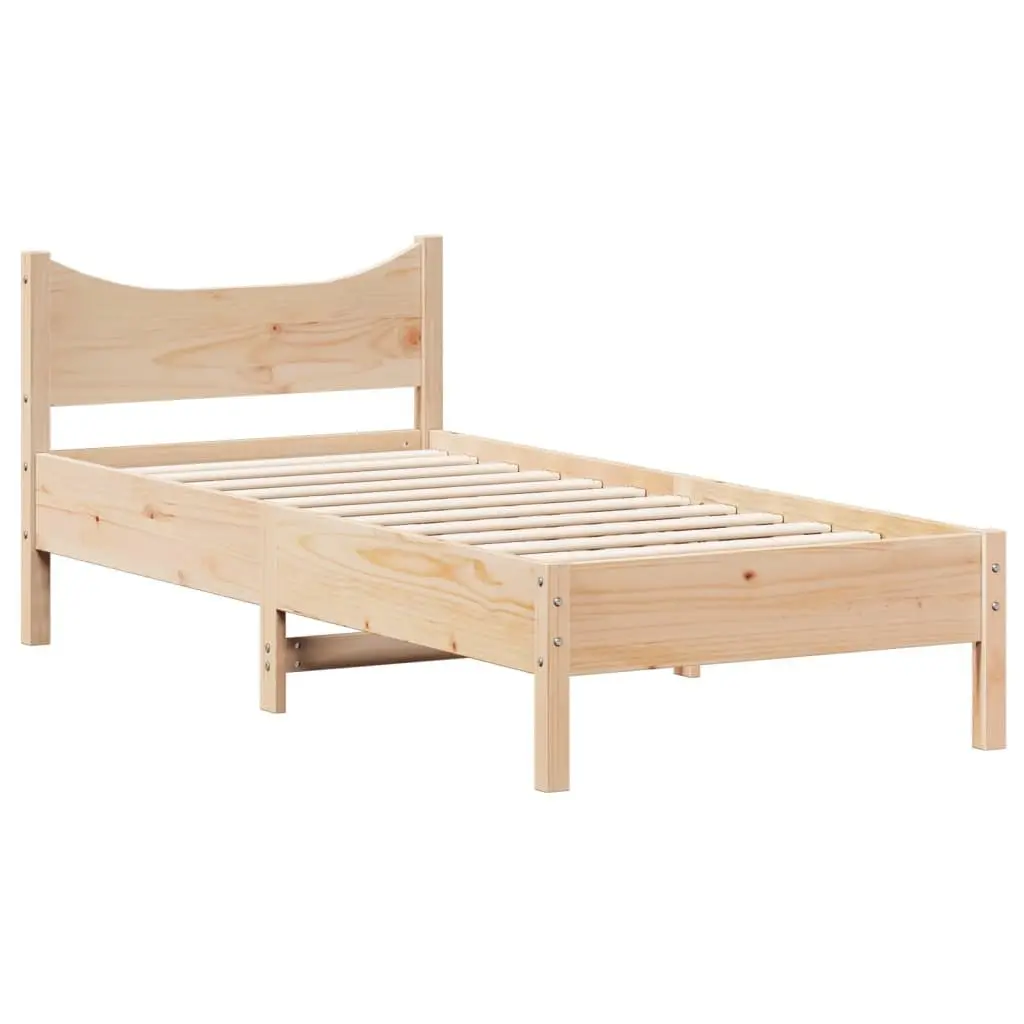 Solid Wood Pine Bed Frame 90x190 cm in Brown