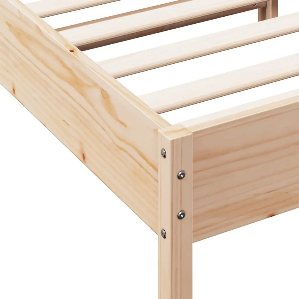 Solid Wood Pine Bed Frame 90x190 cm in Brown