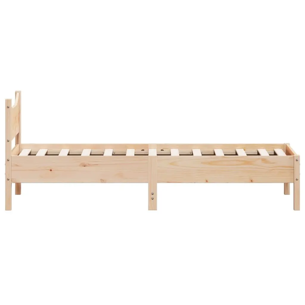 Solid Wood Pine Bed Frame 90x190 cm in Brown