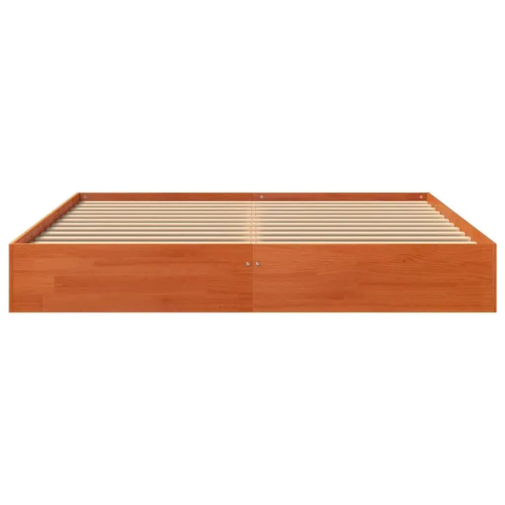 Solid Wood Pine Bed Frame Brown 150x200 cm