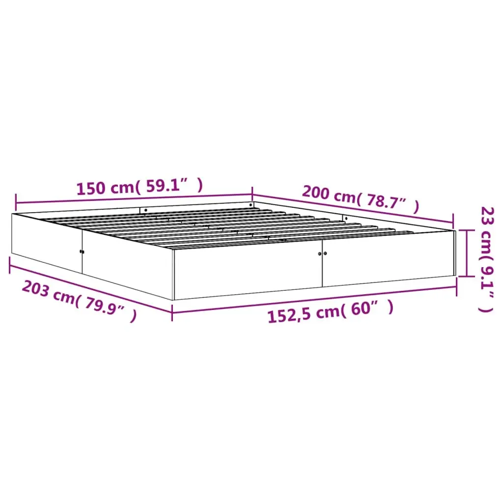 Solid Wood Pine Bed Frame Brown 150x200 cm