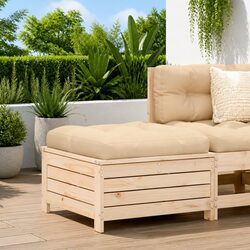 Durable Brown Wood Outdoor Footstool for Relaxation