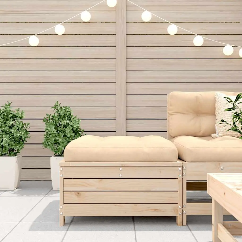 Brown Wood Outdoor Footstool for Relaxation