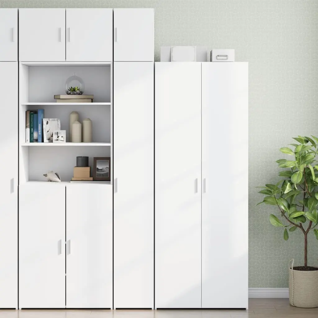 White Floating Wall Cabinet with Ample Storage