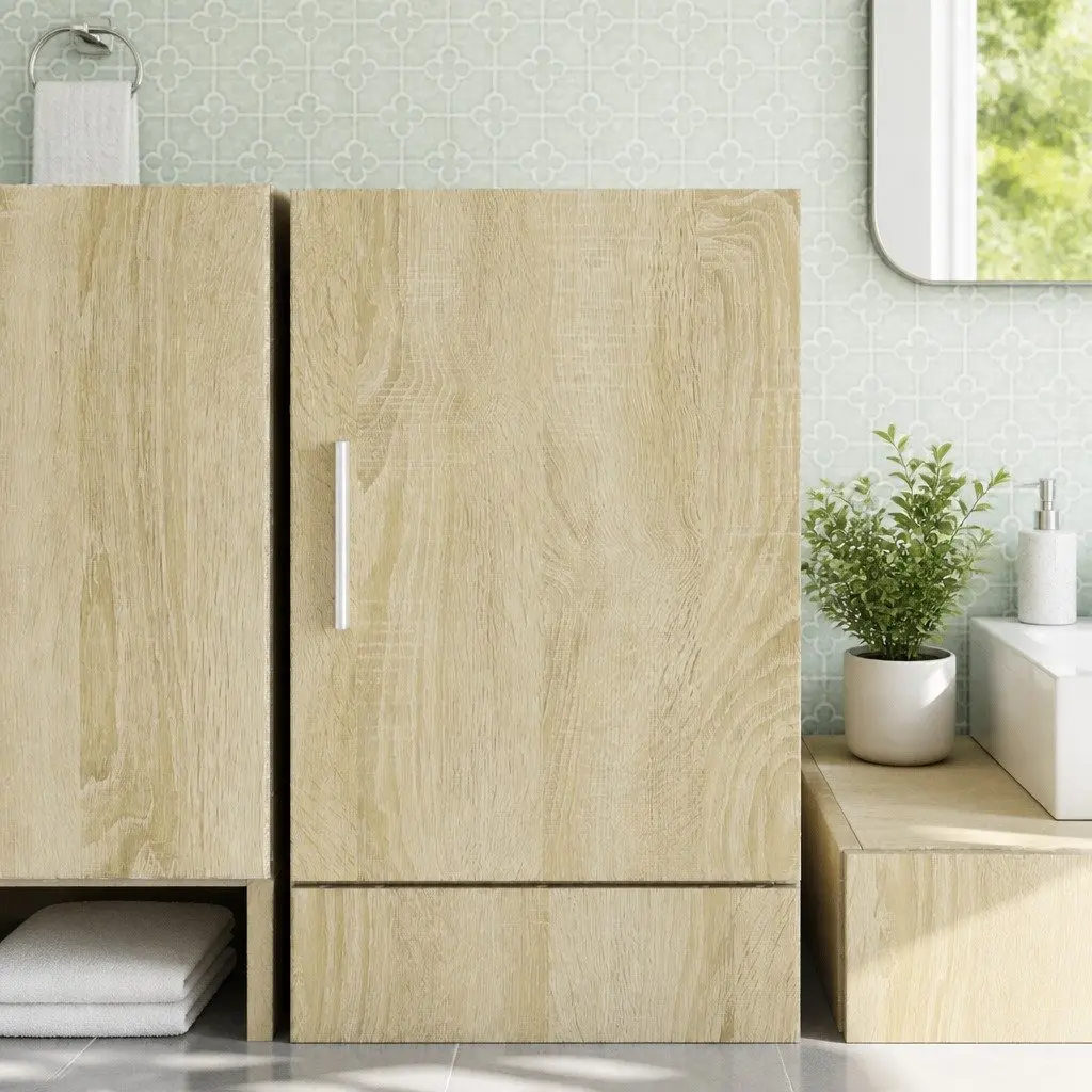 Wall Cabinet in Brown Engineered Wood