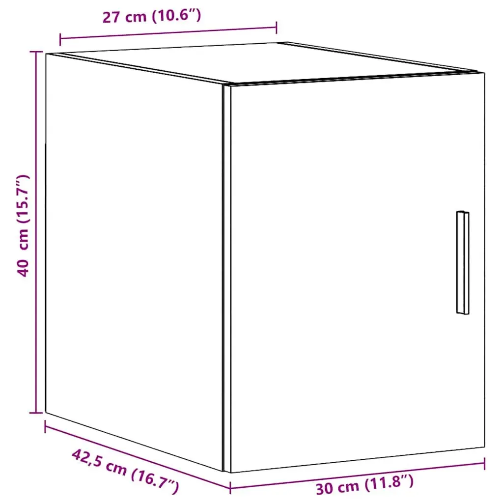 Wall Cabinet in Brown Engineered Wood