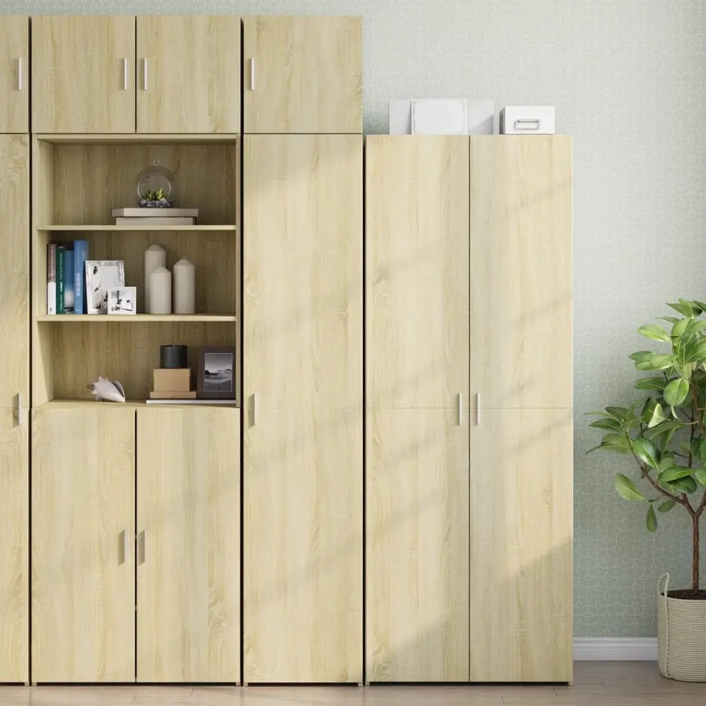 Brown Engineered Wood Floating Wall Cabinet for Storage